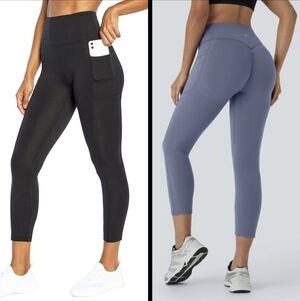 Women's Bundle of Athletic Cropped Highwaist Leggings L EUC